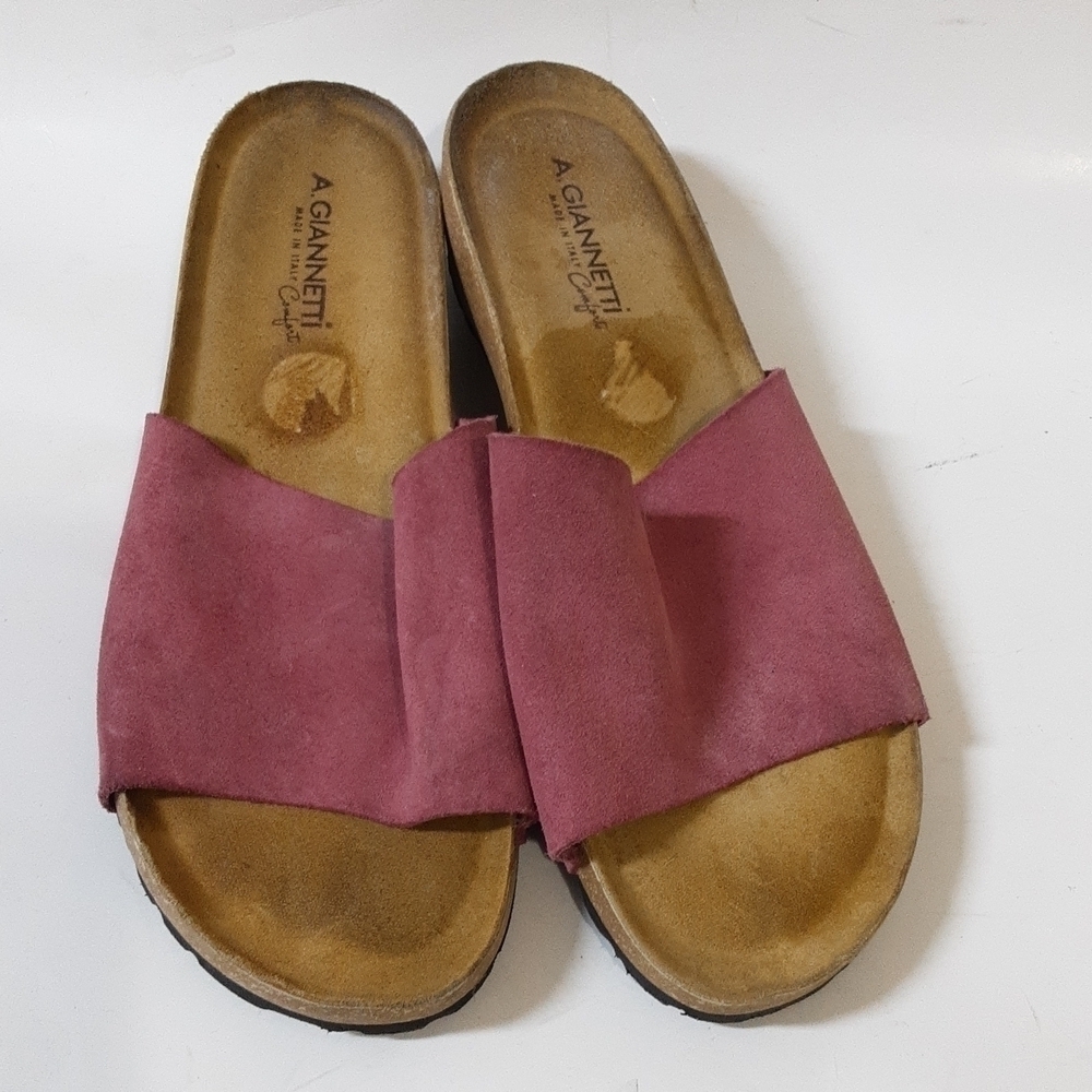 A. Gannetti  women leather suede upper sandals in size 10
